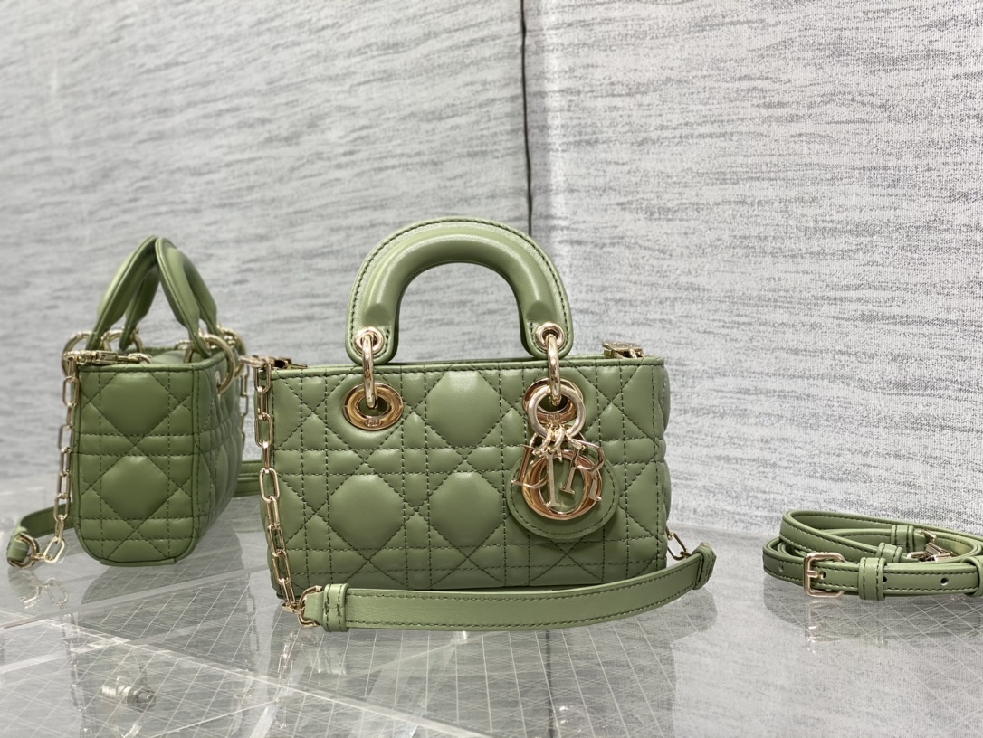 Micro Lady D-Joy Bag Cedar Green Cannage Lambskin